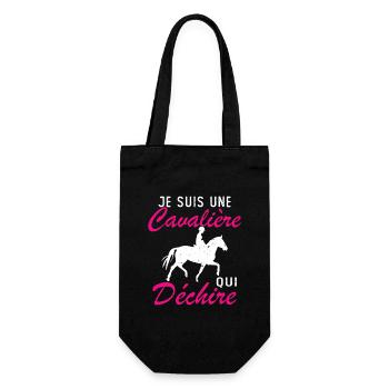 Ich bin ein Reiter, der Geschenke zerreißt - Geschenkbeutel für Flaschen - Schwarz - Vorne