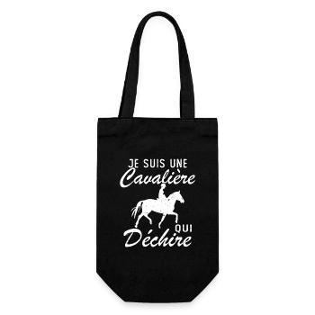 Ich bin ein Reiter, der Geschenke zerreißt - Geschenkbeutel für Flaschen - Schwarz - Vorne