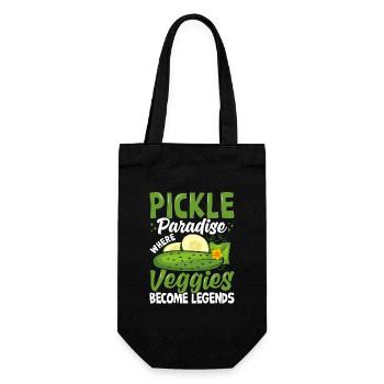 Pickle paradise- Gurken Geschenk - Geschenkbeutel für Flaschen - Schwarz - Vorne
