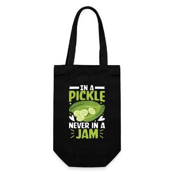 In a pickle never in a Jam- Gurken Tshirt - Geschenkbeutel für Flaschen - Schwarz - Vorne