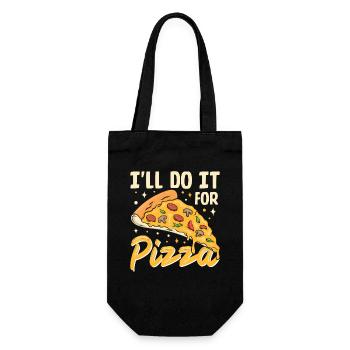 I ll Do It For Pizza- Pizza Geschenke - Geschenkbeutel für Flaschen - Schwarz - Vorne