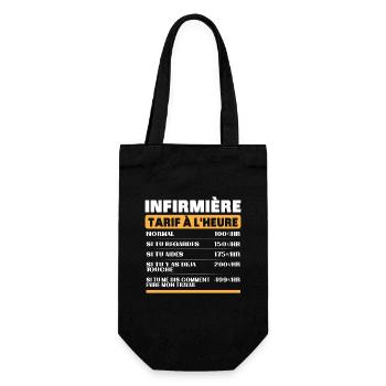 Infirmière Tarif à L'heure idée Cadeau Humour - Sac à bouteille - noir - Devant
