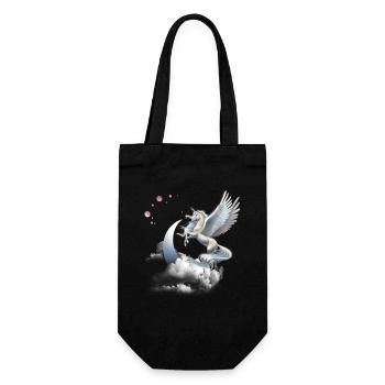 Unicorn or Pegasus Flying Horse - Gift Bag for Bottles - black - Front