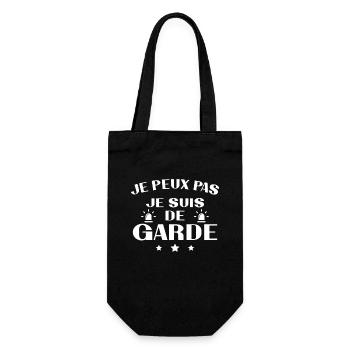 I can't I'm on call quote - Gift Bag for Bottles - black - Front
