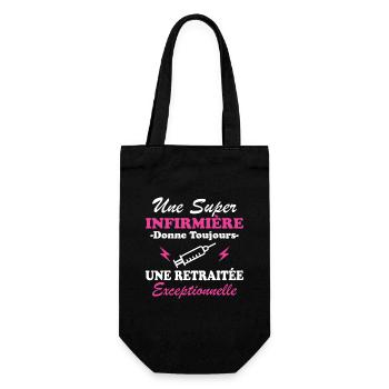 Pensionierte Krankenschwester Humor Ruhestandsgeschenk - Geschenkbeutel für Flaschen - Schwarz - Vorne