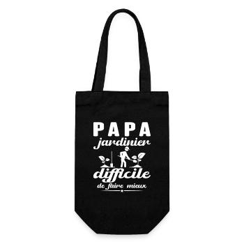 Dad Gardener Gift Hard To Do Better - Gift Bag for Bottles - black - Front