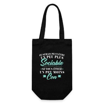 I'd be more sociable if you were less stupid - Gift Bag for Bottles - black - Front
