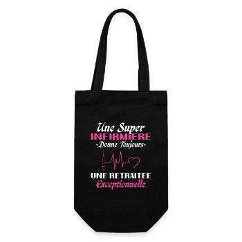 Humour infirmière retraitée, Cadeau retraite - Sac à bouteille - noir - Devant
