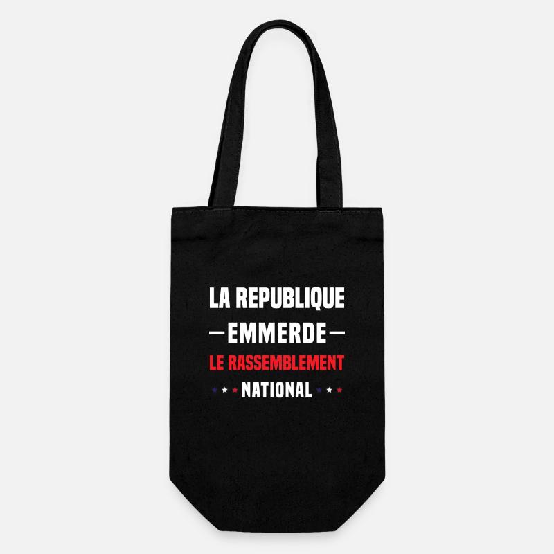 la republique emmerde le rassemblement national - Sac à bouteille - noir