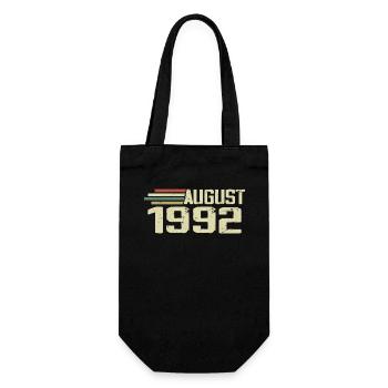 Geboren August 1992 Jubiläum August 1992 Jahrgang - Geschenkbeutel für Flaschen - Schwarz - Vorne