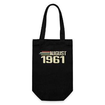 Born August 1961 Anniversary August 1961 Year - Gift Bag for Bottles - black - Front
