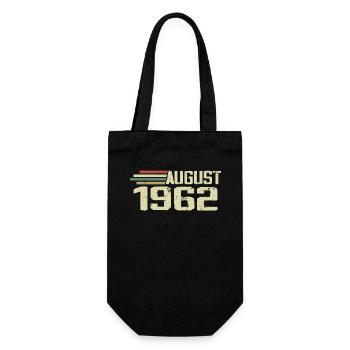 Born August 1962 Anniversary August 1962 Year - Gift Bag for Bottles - black - Front