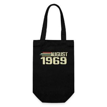 Geboren August 1969 Jubiläum August 1969 Jahrgang - Geschenkbeutel für Flaschen - Schwarz - Vorne