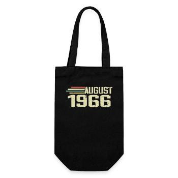 Born August 1966 Anniversary August 1966 Year - Gift Bag for Bottles - black - Front