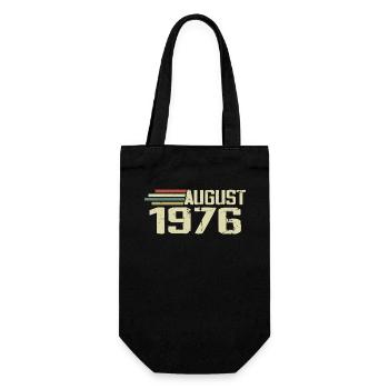 Geboren August 1976 Jubiläum August 1976 Jahrgang - Geschenkbeutel für Flaschen - Schwarz - Vorne