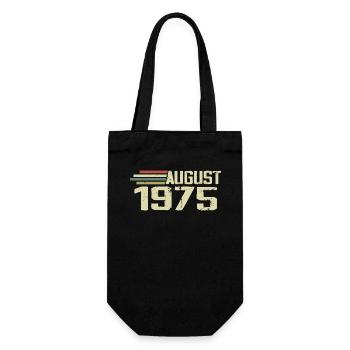 Geboren August 1975 Jubiläum August 1975 Jahrgang - Geschenkbeutel für Flaschen - Schwarz - Vorne