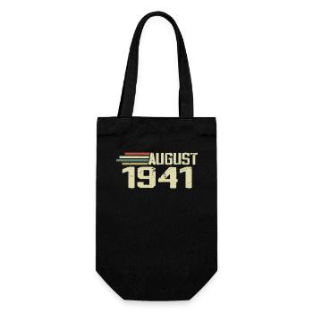 Born August 1941 Anniversary August 1941 Year - Gift Bag for Bottles - black - Front