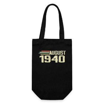 Born August 1940 Anniversary August 1940 Year - Gift Bag for Bottles - black - Front