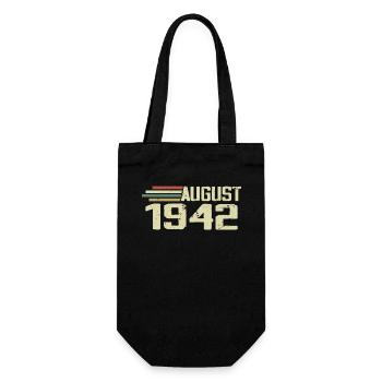 Born August 1942 Anniversary August 1942 Year - Gift Bag for Bottles - black - Front