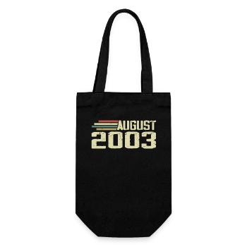 Born August 2003 Anniversary August 2003 Year - Gift Bag for Bottles - black - Front