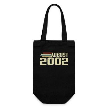 Born August 2002 Anniversary August 2002 Year - Gift Bag for Bottles - black - Front