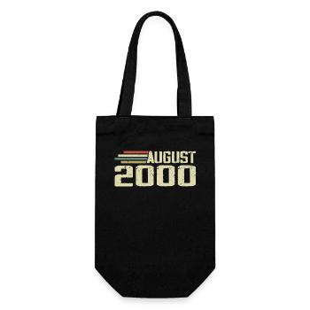 Born August 2000 Anniversary August 2000 Year - Gift Bag for Bottles - black - Front