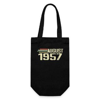 Geboren August 1957 Jubiläum August 1957 Jahrgang - Geschenkbeutel für Flaschen - Schwarz - Vorne