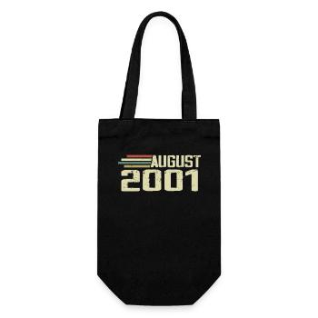 Born August 2001 Anniversary August 2001 Year - Gift Bag for Bottles - black - Front