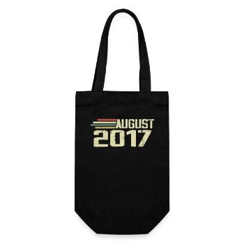 Born August 2017 Anniversary August 2017 Vintage - Gift Bag for Bottles - black - Front