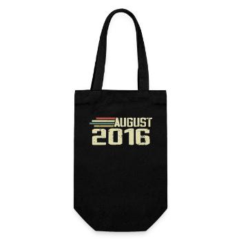 Born August 2016 Anniversary August 2016 Vintage - Gift Bag for Bottles - black - Front