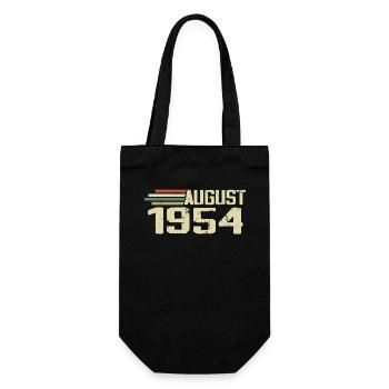 Geboren August 1954 Jubiläum August 1954 Jahrgang - Geschenkbeutel für Flaschen - Schwarz - Vorne
