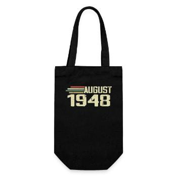 Geboren August 1948 Jubiläum August 1948 Jahrgang - Geschenkbeutel für Flaschen - Schwarz - Vorne