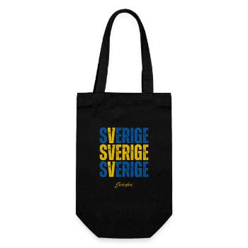 Flagge von Schweden, schwedischer Stolz - Geschenkbeutel für Flaschen - Schwarz - Vorne