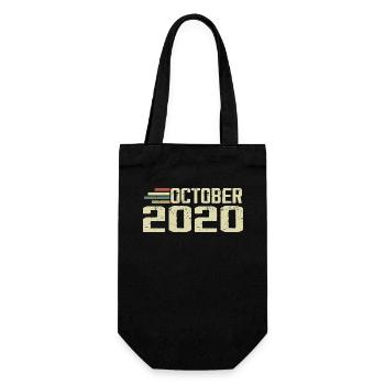 October 2020 - Geburtstag im Oktober 2020 - Geschenkbeutel für Flaschen - Schwarz - Vorne