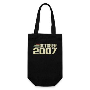 October 2007 - Geburtstag im Oktober 2007 - Geschenkbeutel für Flaschen - Schwarz - Vorne
