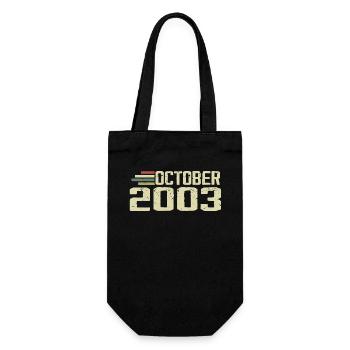 October 2003 - Geburtstag im Oktober 2003 - Geschenkbeutel für Flaschen - Schwarz - Vorne