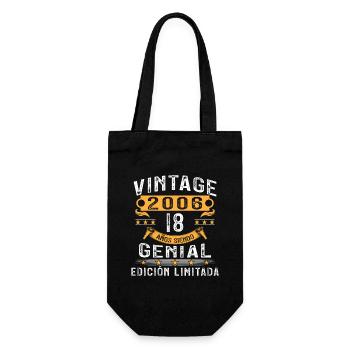 18 Year Old Birthday Gift 2006 Vintage - Gift Bag for Bottles - black - Front