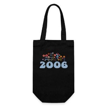 2006 Floral Pattern 2006 Floral Theme Flowers 2006 - Gift Bag for Bottles - black - Front