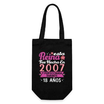18 Year Old Birthday Gift Woman Made In 2007 - Gift Bag for Bottles - black - Front