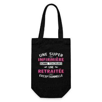 Eine gute Krankenschwester gibt einem Rentner immer - Geschenkbeutel für Flaschen - Schwarz - Vorne