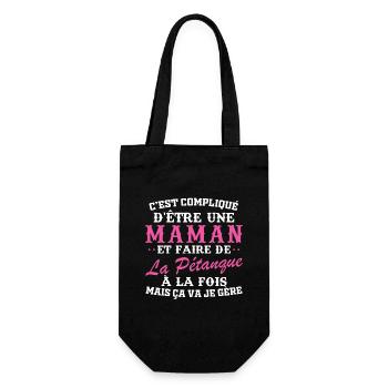Maman et pétanque - Sac à bouteille - noir - Devant