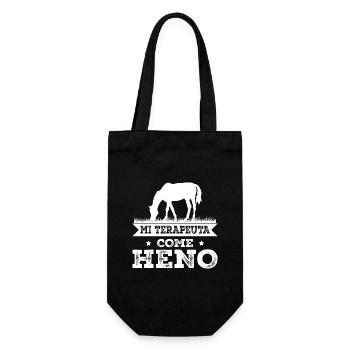 Mon thérapeute mange du foin - Sac à bouteille - noir - Devant