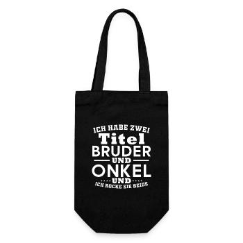 Bruder und Onkel, Humor Gift - Geschenkbeutel für Flaschen - Schwarz - Vorne