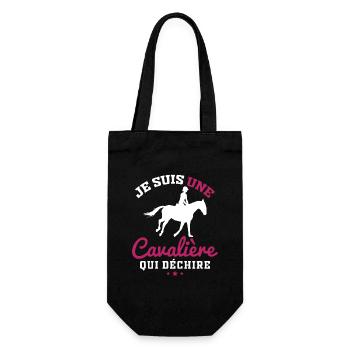 Ich bin ein Reiter, der Geschenke zerreißt - Geschenkbeutel für Flaschen - Schwarz - Vorne