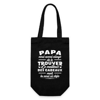 Dad, we tried to find you gifts - Gift Bag for Bottles - black - Front