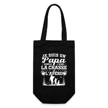 I'm a simple dad, I like hunting and aperitifs - Gift Bag for Bottles - black - Front