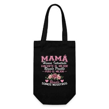 Mama, aber das schönste Geschenk sind wir - Geschenkbeutel für Flaschen - Schwarz - Vorne