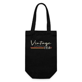Vintage Original since 1950 Birthday Retro 1950 - Gift Bag for Bottles - black - Front