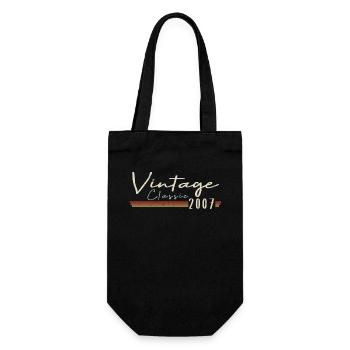 Vintage Original since 2007 Birthday Retro 2007 - Gift Bag for Bottles - black - Front