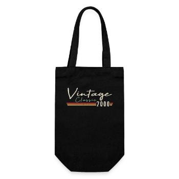 Vintage Original since 2000 Geburtstag Retro 2000 - Geschenkbeutel für Flaschen - Schwarz - Vorne